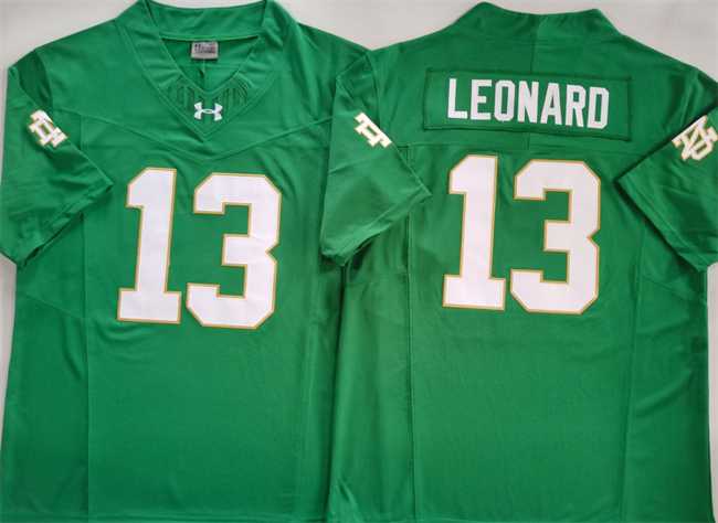 Men%27s Notre Dame Fighting Irish #13 Riley Leonard Green 2024 F.U.S.E. Limited Stitched Jersey